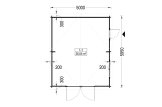 Holzgarage MISSISSIPPI (44 mm), 5x6 m, 30 m² specification 1