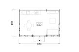 Gartenhaus aus Holz DEVON (34 mm), 6x4 m, 24 m² specification 1
