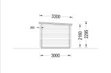 Gartenhaus aus Holz mit Anbau KATERINA (28 mm), 5x3 m, 7.5 m² + 7.5 m² specification 5