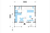 Blockbohlenhaus LIVINGTON S (Isoliert, 44+44 mm), 50 m² specification 1