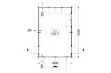 Holzgarage mit Flachdach MODERN S (44 mm), 3,6x5,4 m, 20 m² specification 1