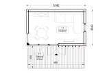 Gartenhaus aus Holz PREMIUM (34 mm + Holzverschalung), 5x3 m, 13 m² specification 1
