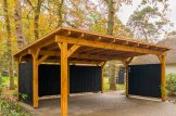 Carport aus Holz mit Seitenwand LUNA DUO F, 6x6 m customer 3