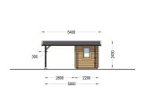 Carport aus Holz CLASSIC 3x6 m mit Schuppen, 2x6 m (44 mm) specification 2