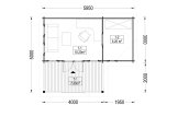 Gartenhaus aus Holz ISLA (34 mm), 6x5 m, 18 m² + 7 m² Terrasse specification 1