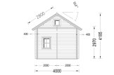 Kleines Holzhaus AVIGNON S (Extra Isoliert, 44+44 mm), 20 m² + 16 m² Schlafboden specification 5
