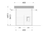 Kleines Holzhaus AVIGNON F (Isoliert, 34+34 mm), 20 m² + 16 m² Schlafboden specification 5
