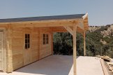 Doppelgarage aus Holz MULTI DUO (44 mm), 6x6 m mit Carport 3x6 m customer 2