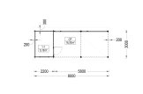 Carport aus Holz mit Schuppen MODERN, 8x3 m specification 1
