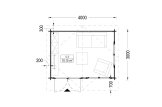 Gartenhaus aus Holz LILLE (34 mm), 4x3 m, 12 m² specification 1