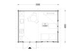 Gartenhaus aus Holz WISSOUS (34 mm), 5x4 m, 20 m² specification 1