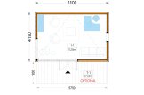 Gartenhaus aus Holz PREMIUM S (Extra Isoliert, 34 mm + Holzverschalung), 6x4 m, 24 m² specification 1