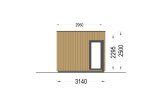 Gartenhaus aus Holz Mit Terrasse PREMIUM (34 mm + Holzverschalung), 5x3 m, 15 m² + 9 m² specification 3