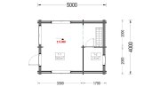 Kleines Holzhaus AVIGNON S (Extra Isoliert, 44+44 mm), 20 m² + 16 m² Schlafboden specification 1
