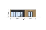 Holzhaus LUCIA 1 (Isoliert, 44 mm + Holzverschalung), 40 m² specification 2