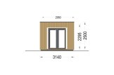 Gartenhaus aus Holz Mit Terrasse PREMIUM (34 mm + Holzverschalung), 5x3 m, 15 m² + 9 m² specification 5