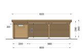 Carport aus Holz mit Schuppen MODERN, 8x4 m specification 5
