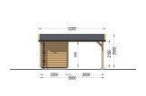 Carport aus Holz mit Schuppen MODERN, 5.95x5 m specification 2