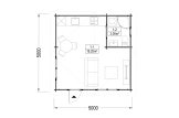 Gartenhaus aus Holz NINA (34 mm), 5x5 m, 25 m² specification 1
