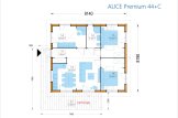 Holzhaus ALICE S (44 mm + Holzverschalung), 63 m² specification 1