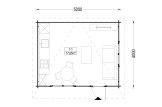 Gartenhaus aus Holz DREUX F (34 mm), 5x4 m, 18 m² specification 1