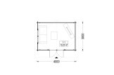Gartenhaus aus Holz RENNES (34 mm), 4x3 m, 12 m² specification 1