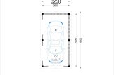 Carport aus Holz mit L-förmiger Wand LUNA, 3,2 x 6 m specification 1