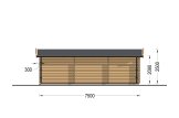 Carport aus Holz CLASSIC 4x5 m mit Schuppen, 4x2,5 m (44 mm) specification 4