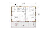 Holzhaus SELENE (Isoliert, 44 mm + Holzverschalung), 54 m² specification 1
