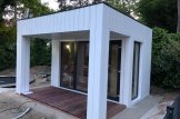 Gartensauna mit Vorraum DELLA (34 mm + Holzverschalung), 4,6 x 2,6 m, 9,3 m² mit Terrasse 6,7 m² customer 3