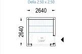 Gartensauna DELLA (34 mm + Holzverschalung), 2,6 x 2,6 m, 5 m² specification 1