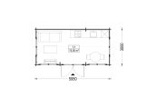 Gartenhaus aus Holz OAK (44 mm), 6x3 m, 18 m² specification 1