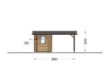 Carport aus Holz CLASSIC 3x6 m mit Schuppen, 2x6 m (44 mm) specification 4