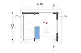 Kleines Holzhaus AVIGNON F (Isoliert, 34+34 mm), 20 m² + 16 m² Schlafboden specification 2