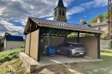 Carport aus Holz mit L-förmiger Wand LUNA DUO, 6x6 m customer 2