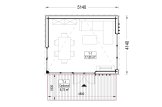 Gartenhaus aus Holz PREMIUM (34 mm + Holzverschalung), 5x4 m, 18 m² specification 1