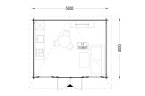 Gartenhaus aus Holz ESSEX S (44 mm), 5x4 m, 20 m² specification 1