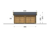Doppelgarage aus Holz ALTERNATIVE DUO (44 mm), 6x6 m, 36 m² specification 2
