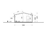 Holzgarage MULTI (44 mm), 4x6 m mit Doppelcarport 5,5x6 m specification 6