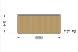 Gartensauna mit Vorraum DELLA (34 mm + Holzverschalung), 6,1 x 2,6 m, 12,5 m² specification 3
