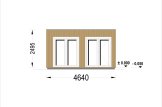 Gartensauna mit Vorraum DELLA mit (34 mm + Holzverschalung), 4,6 x 2,6 m, 9,3 m² specification 5