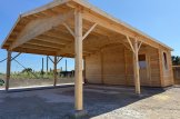 Carport aus Holz CLASSIC DUO PLUS 5,5 x 6 m mit Schuppen 2x6 m (44 mm) customer 2