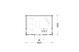 Gartenhaus aus Holz POOLHOUSE (44 mm), 4x3 m, 12 m² specification 1