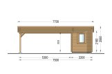 Carport aus Holz mit Schuppen MODERN DUO, 5.95x7.5 m specification 4