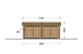 Doppelgarage aus Holz mit Flachdach MODERN DUO (44 mm), 6x5 m, 30 m² specification 2