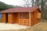 Kleines Holzhaus NANTES (Extra Isoliert, 44+44 mm), 6x4,7 m, 24 m² + 3,5 m² Terrasse customer 2