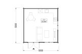 Gartenhaus aus Holz LILLE (34 mm), 5x5 m, 25 m² specification 1