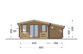Gartenhaus aus Holz ISLA (34 mm), 6x5 m, 18 m² + 7 m² Terrasse specification 2