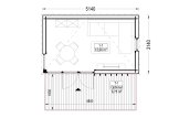 Gartenhaus aus Holz PREMIUM (34 mm + Holzverschalung), 5x3 m, 13 m² specification 1