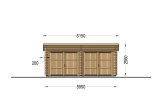 Doppelgarage aus Holz mit Flachdach MODERN DUO (44 mm), 6x6 m, 36 m² specification 2